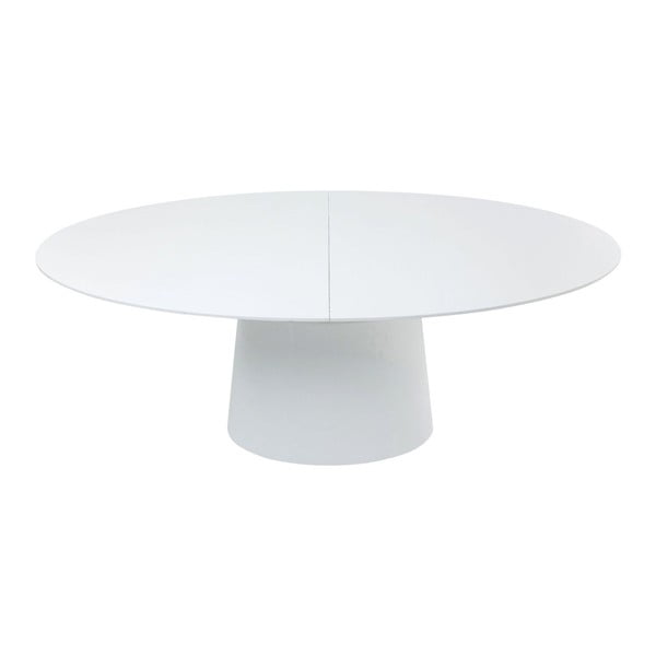 Masă rotundă extensibilă Kare Design Benvenuto, 200 x 110 cm, alb