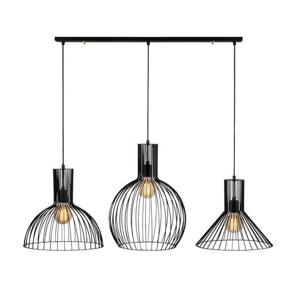 Lustră neagră cu abajur din metal Fellini – Opviq lights-image-2