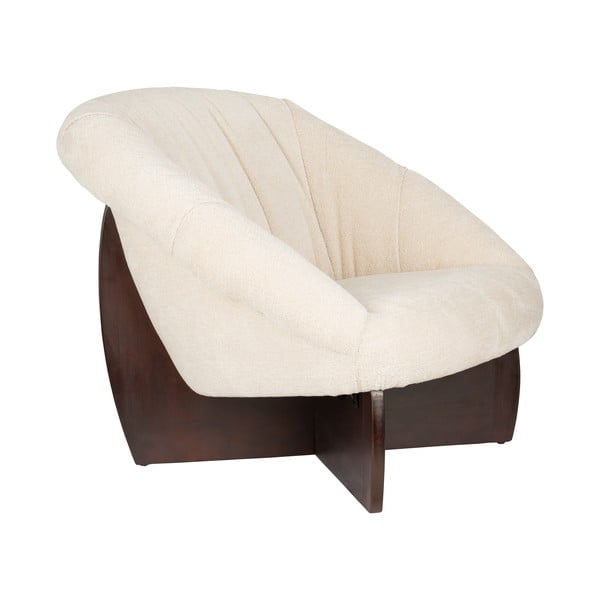 Fotoliu bej cu tapițerie din țesătură bouclé Emilius – Dutchbone