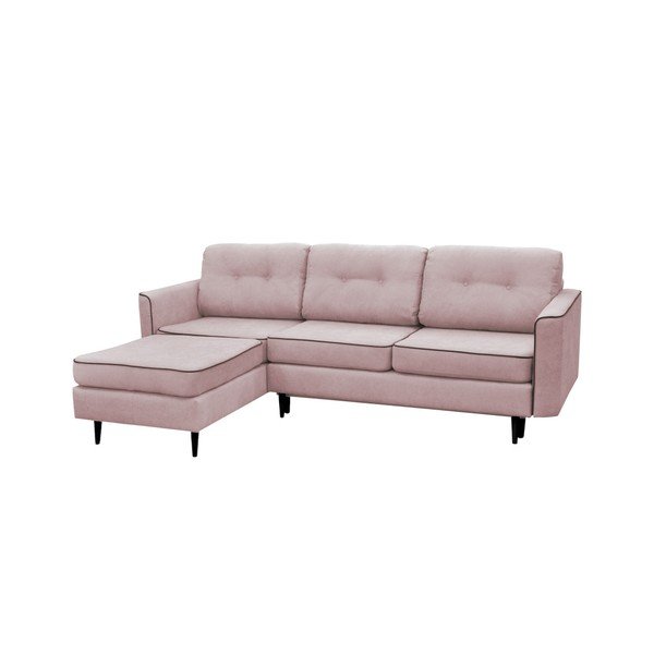 Colțar extensibil Mazzini Sofas Dragonfly, extensie partea stângă, roz-image-1