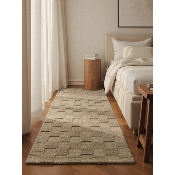 Covor tip traversă maro țesut manual din lână 80x200 cm Scala – Villeroy&Boch-image-1