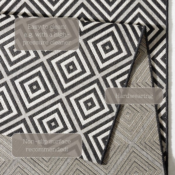 Traversă de exterior NORTHRUGS Karo, 80 x 150 cm, negru-alb-image-4