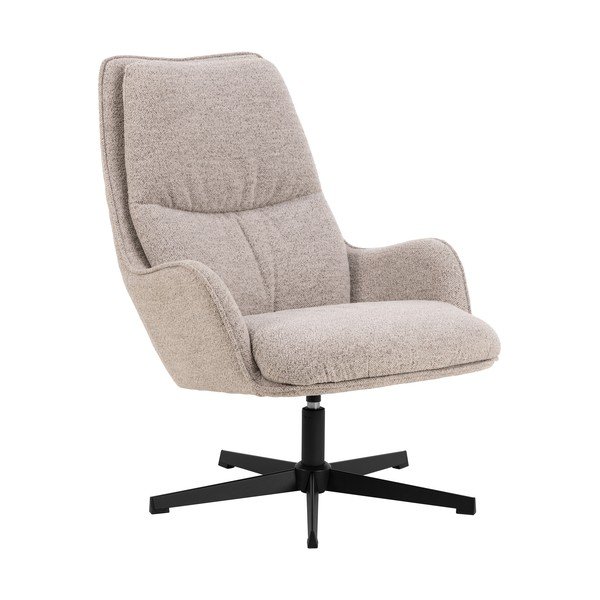 Fotoliu bej pivotant cu tapițerie din țesătură bouclé Bosley – Actona