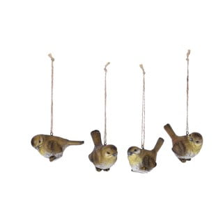 Set 4 ornamente suspendate în formă de păsări Ego Dekor