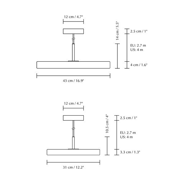 Lustră gri deschis LED cu abajur din metal ø 31 cm Asteria Mini – UMAGE-image-4