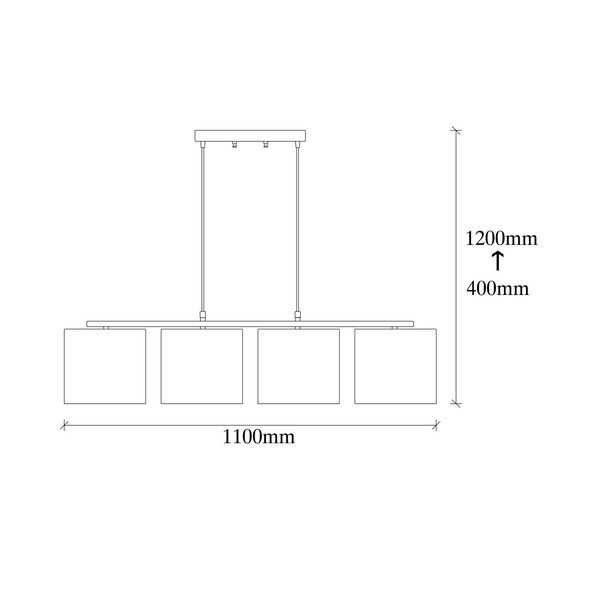 Lustră neagră cu abajur textil Baston – Opviq lights-image-2