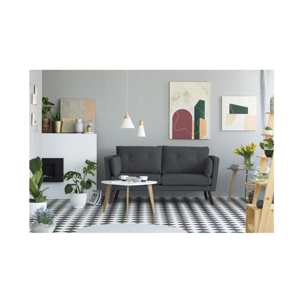 Canapea cu 3 locuri Mazzini Sofas Cotton, gri închis-image-2