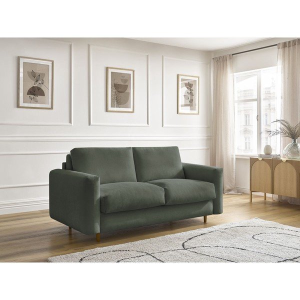 Canapea verde pentru dormitul zilnic/extensibilă 200 cm Cocoone – Bobochic Paris-image-1