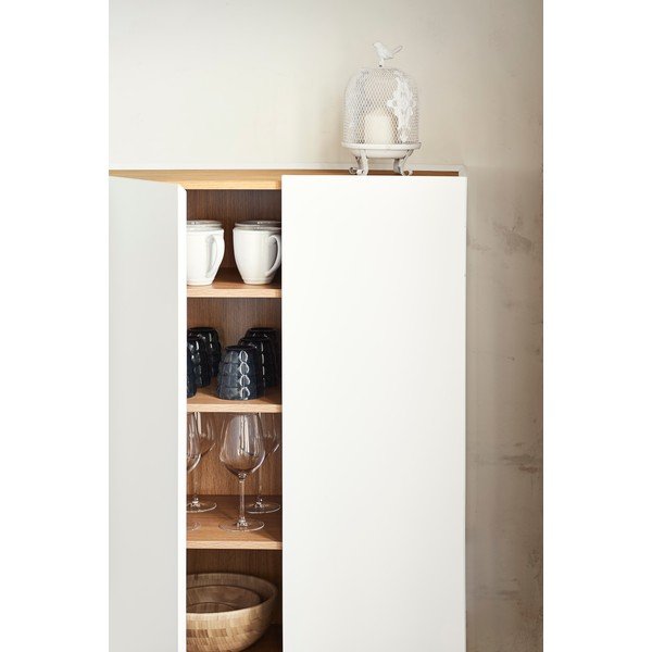 Comodă albă înaltă cu aspect de lemn de stejar 95x120 cm Arista – Teulat-image-2