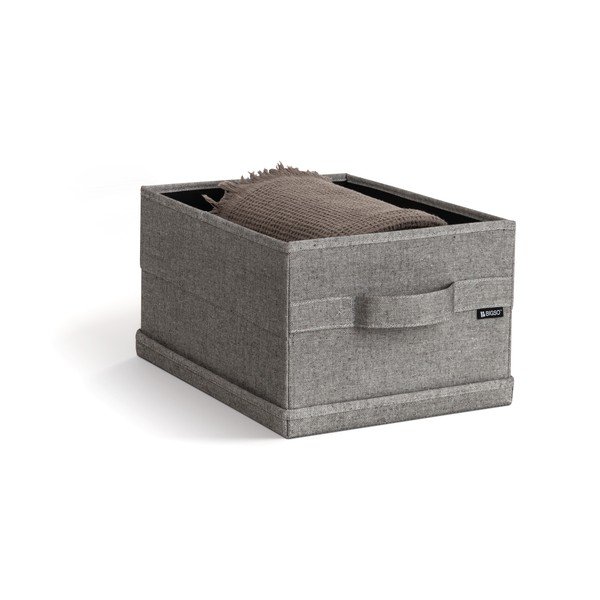 Cutie de depozitare gri din material textil cu capac 27x36x19 cm Soft Storage Small – Bigso-image-1
