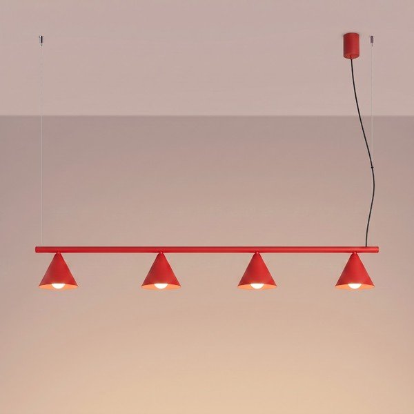 Lustră roșie din oțel Zylo – Sollux-image-2