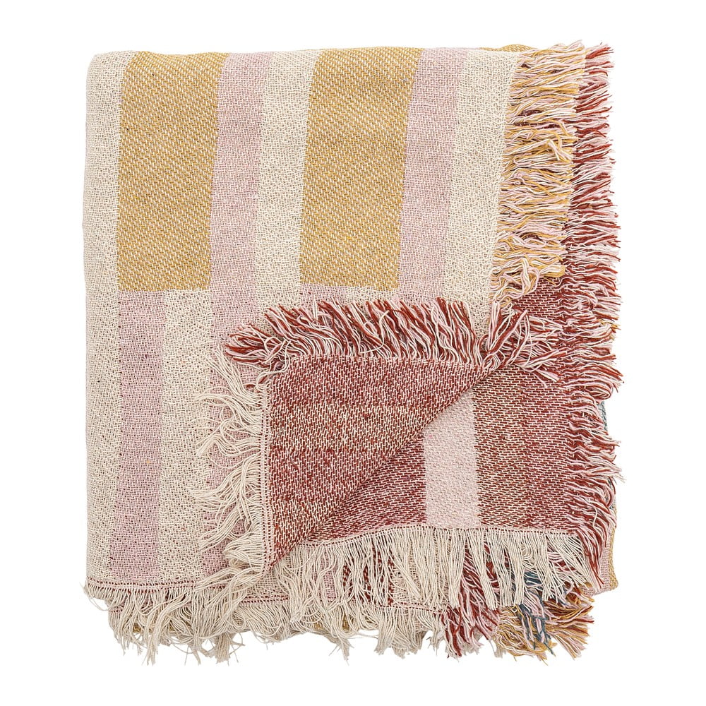 Pătură maro din bumbac reciclat 130x160 cm Lane – Bloomingville