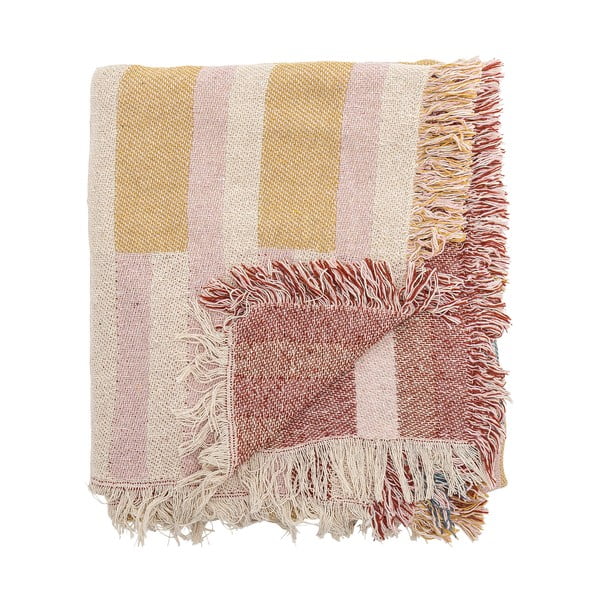 Pătură maro din bumbac reciclat 130x160 cm Lane – Bloomingville-image-3