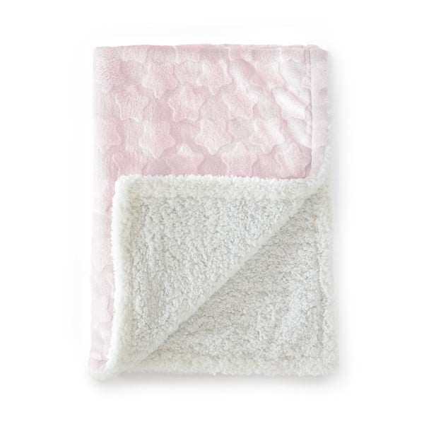 Pătură pentru copii Naf Naf Estrellas, 80 x 110 cm, roz