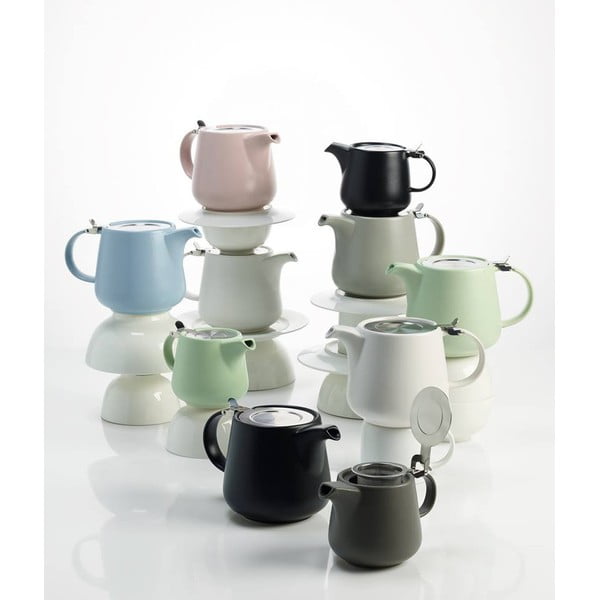 Ceainic din porțelan cu strecurătoare Maxwell & Williams Tint, 600 ml, gri deschis-image-1