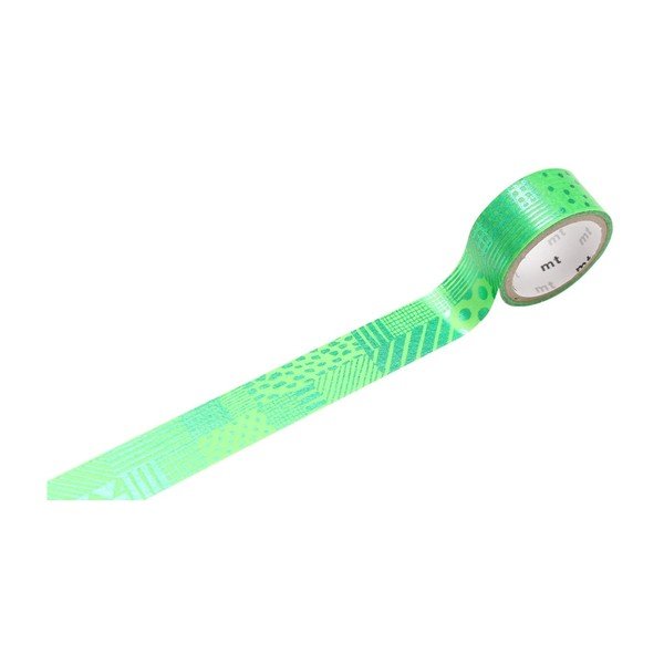 Bandă washi MT Masking Tape Script Green, verde-image-1