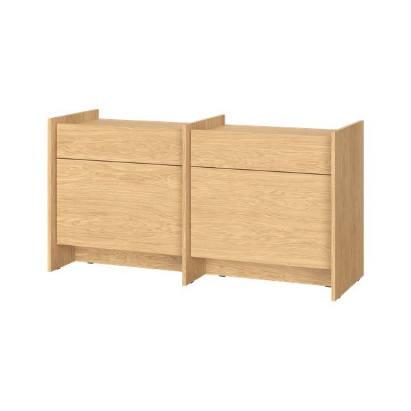 Comodă în culoare naturală cu aspect de lemn de stejar 146x76x51 cm Hido – noo.ma