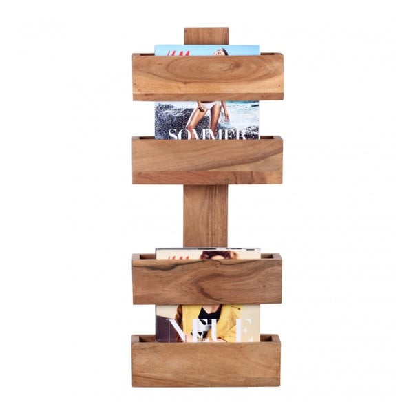 Suport din lemn masiv de acacia pentru reviste Skyport Candela