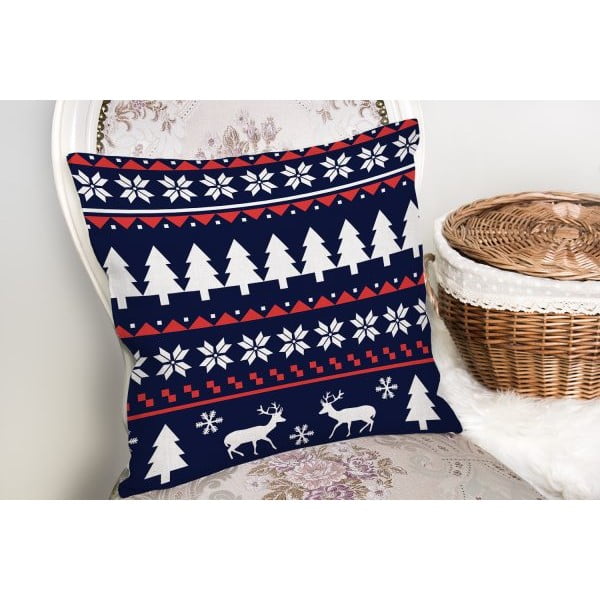 Față de pernă din material textil 43x43 cm  cu model de Crăciun – Mila Home-image-2