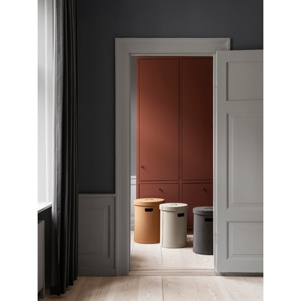 Coș de rufe bej din piele artificială Sahla M – Blomus-image-4