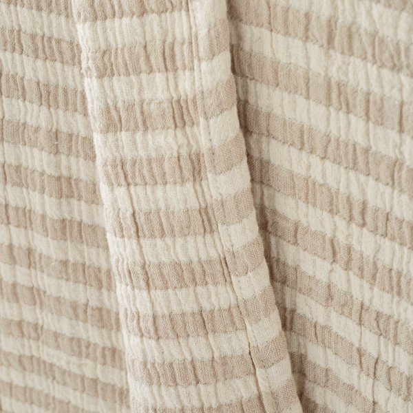 Pătură în culoare naturală din bumbac 150x200 cm Cotton Muslin Stripe – Bianca-image-3