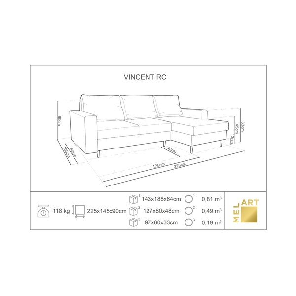 Colțar extensibil cu șezlong pe partea dreaptă Mazzini Sofas Iris-image-3