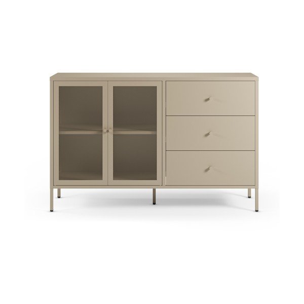 Comodă crem din metal 140x90x40 cm Fayna – Marckeric