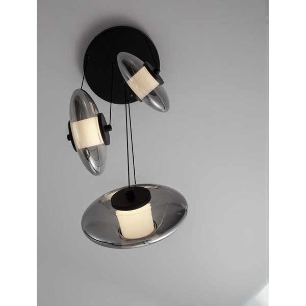 Lustră negru-mat LED cu intensitate reglabilă din sticlă ø 35 cm Ballet – Nova Luce-image-2