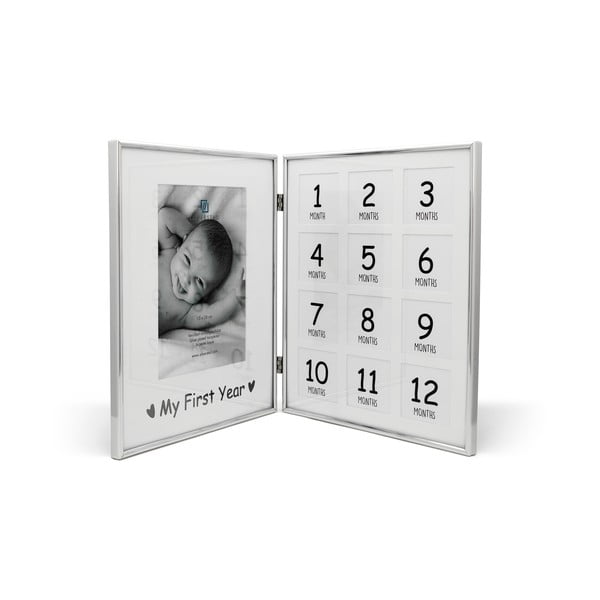 Ramă foto argintie de sine stătătoare 21x26 cm My First Year – Zilverstad