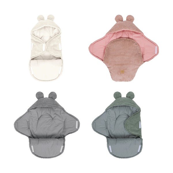 Păturică de înfășat gri din catifea reiată 45x80 cm – Meowbaby-image-1