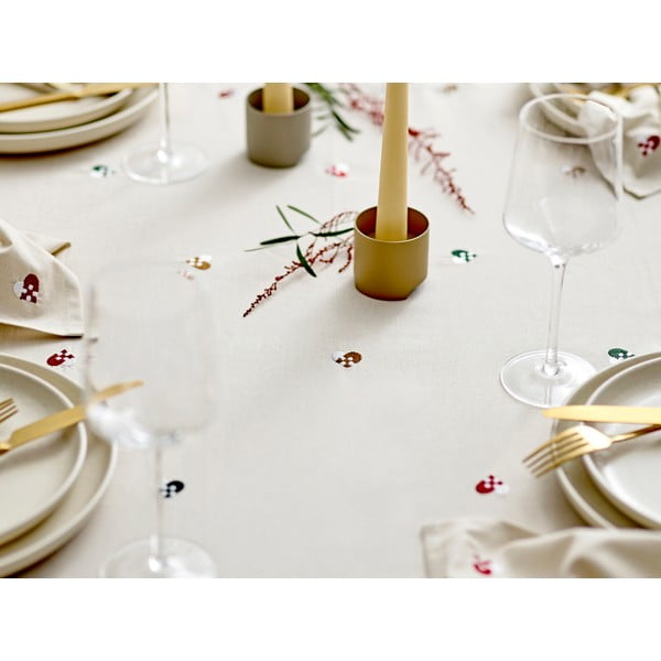 Față de masă din bumbac 140x220 cm Hearts Embloidery – Södahl-image-3