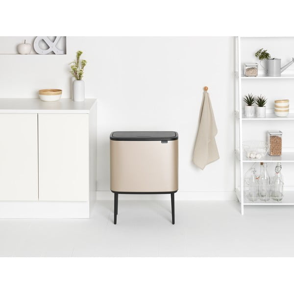 Coș de gunoi auriu cu senzori de atingere din oțel 36 l Bo Touch Bin – Brabantia-image-1