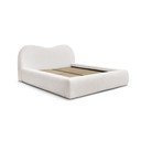 Pat matrimonial alb tapițat cu spațiu de depozitare cu somieră 160x200 cm Orlane – Bobochic Paris