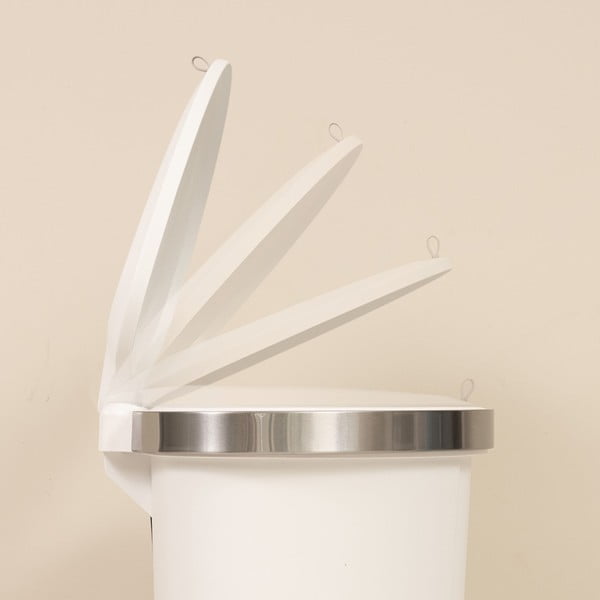 Coș de gunoi alb cu pedală din plastic 50 l – Addis-image-3