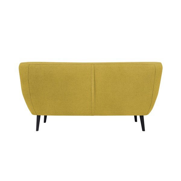 Canapea cu 2 locuri și picioare maro Mazzini Sofas Piemont, galben-image-3