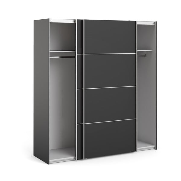 Șifonier cu uși glisante Tvilum Verona, 182x202 cm, negru-image-4