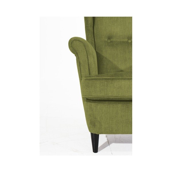 Fotoliu cu picioare negre Max Winzer Clint, verde măsliniu-image-2