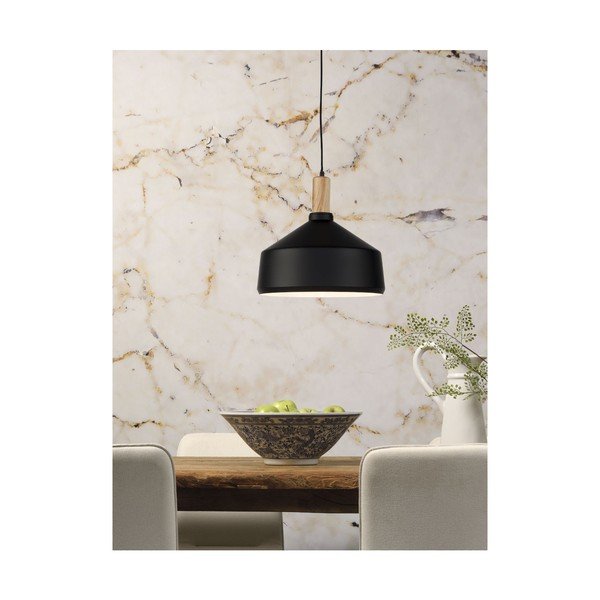 Lustră neagră/natural cu abajur din metal ø 35 cm Melbourne – it's about RoMi-image-4