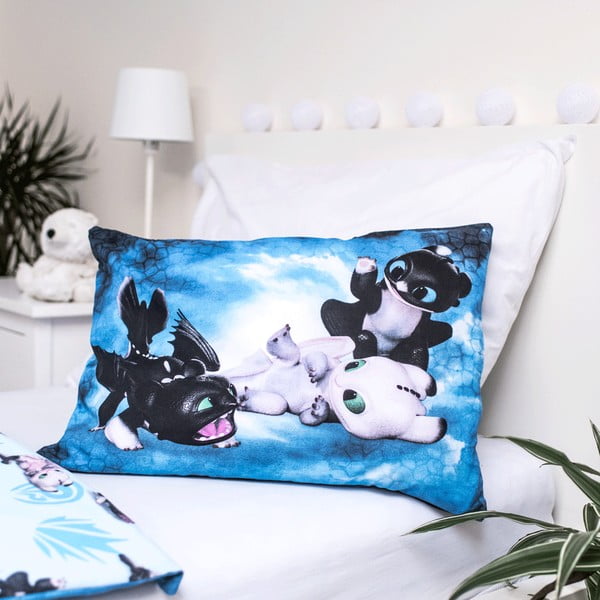 Lenjerie de pat pentru copii albastră din bumbac pentru pătuț 100x135 cm How to Train Your Dragon "Babies" – Jerry Fabrics-image-3