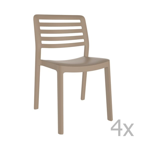 Set 4 scaune de grădină Resol Wind, maro fistic