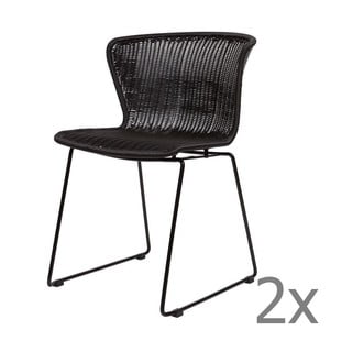 Set 2 scaune adecvate interior/exterior WOOOD Wings, negru