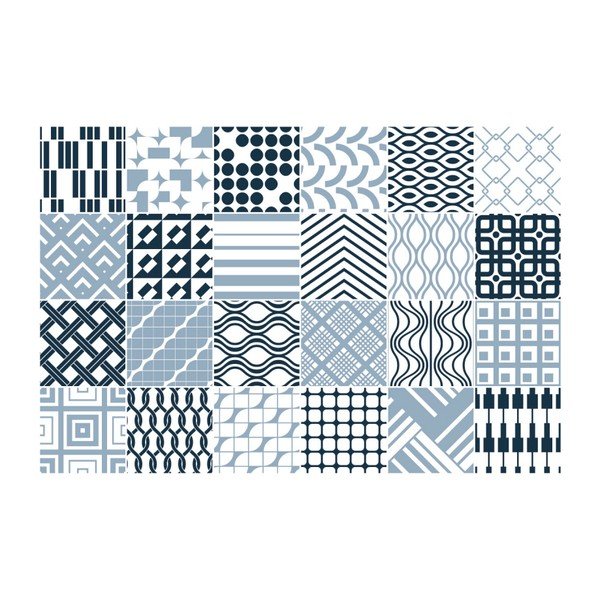 Set 24 autocolante de perete Ambiance Scandinavian Tiles Kiev, 10 x 10 cm-image-2