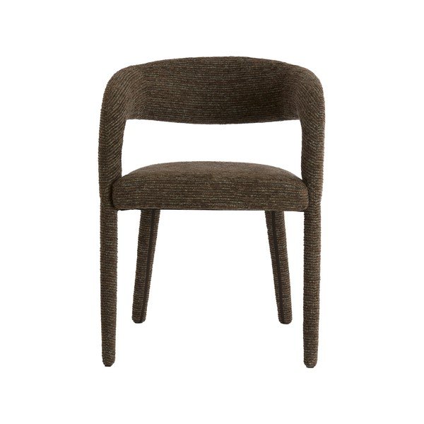 Scaun de dining maro închis cu cotiere tapițat Kyran – Light & Living-image-2
