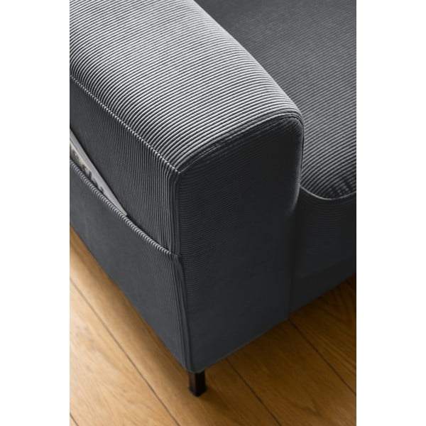 Fotoliu gri închis cu tapițerie din catifea reiată Lofty Lilly – Miuform-image-4