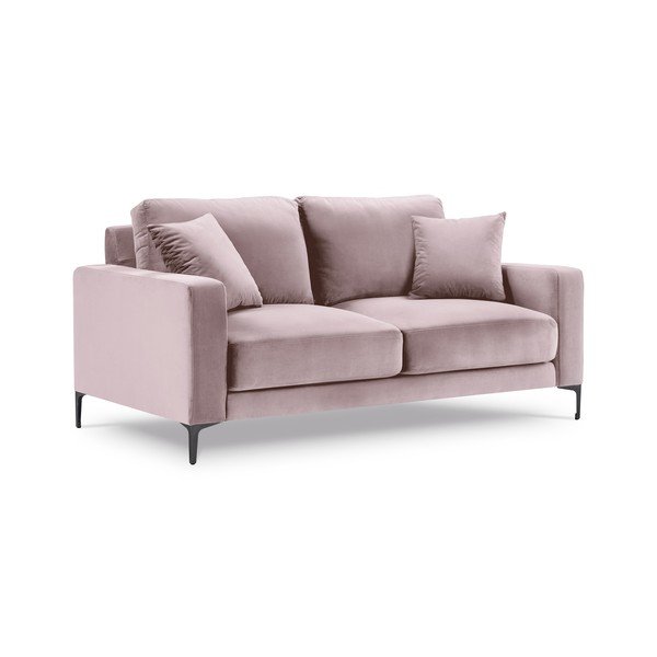 Canapea cu tapițerie din catifea Kooko Home Harmony, 158 cm, roz-image-2