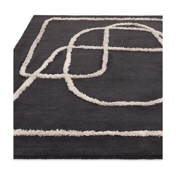 Covor negru handmade din lână 160x230 cm Matrix – Asiatic Carpets-image-3