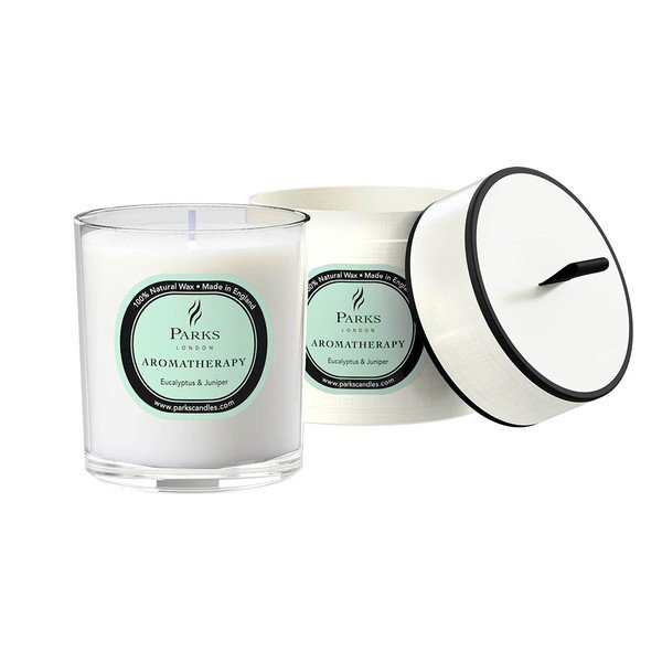 Lumânare parfumată Parks Candles London Aromatherapy, aromă de eucalipt și ienupăr, durată ardere 50 ore-image-1