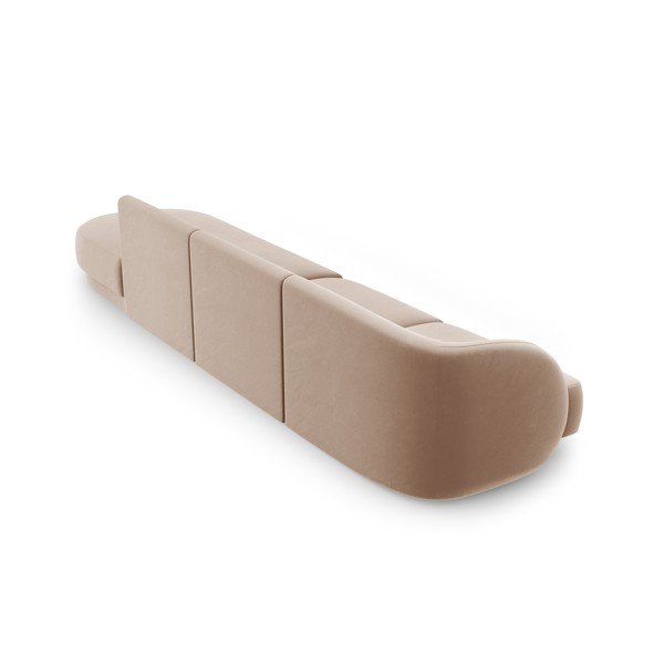Canapea bej cu tapițerie din catifea 302 cm Miley – Micadoni Home-image-4