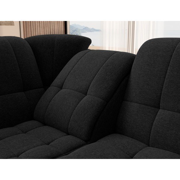 Colțar negru extensibil/cu spațiu de depozitare (cu colț pe partea stângă/în formă de ”L”) Sado – ELTAP-image-1