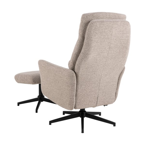 Fotoliu bej de relaxare cu tapițerie din țesătură bouclé London – Actona-image-4